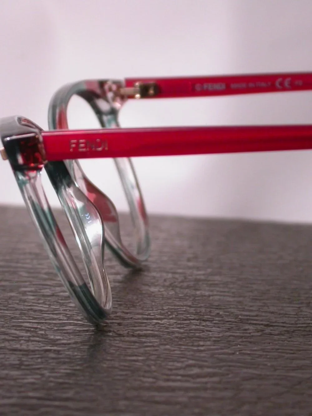 Fendi Pink Green Clear Designer Eyeglasses Made in Italy